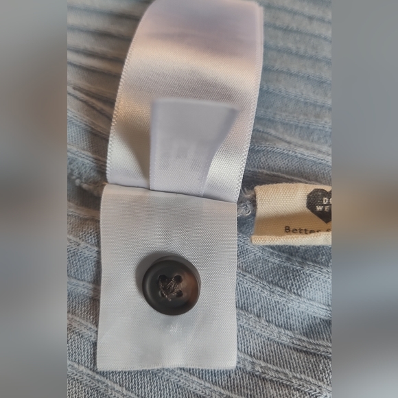 MADEWELL‎ Ribbed Button-Front Crop Tank Terrace Blue Small Square Neckline - Picture 4 of 12